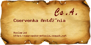 Cservenka Antónia névjegykártya